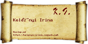 Kelényi Irina névjegykártya